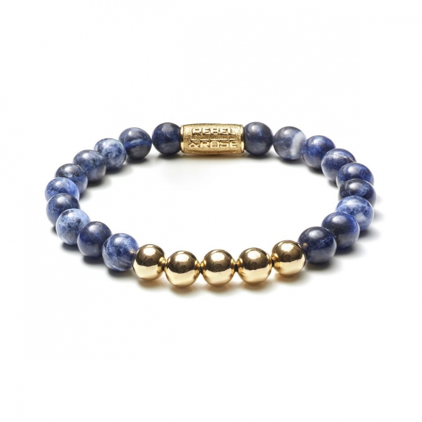 PO - Midnight Blue - 8mm - yellow gold plated PO - Midnight Blue - 8mm - yellow gold plated