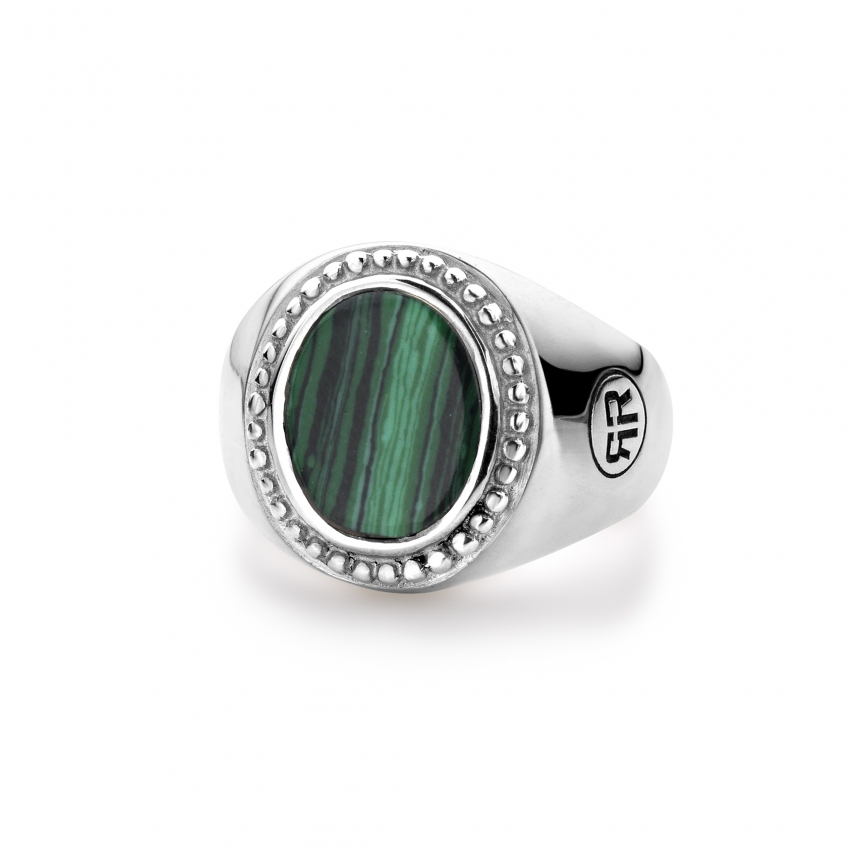 Ring Women Oval Malachite Ring Women Oval Malachite