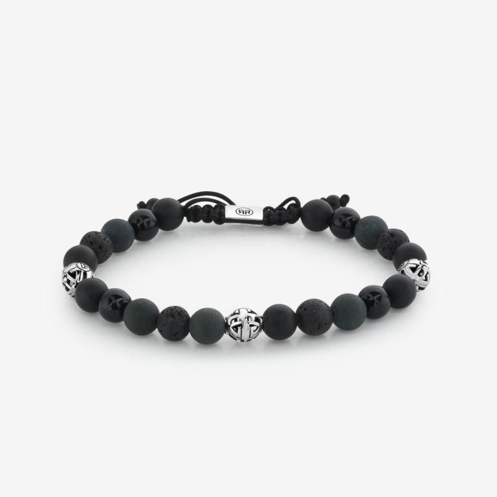 Silverbead - Mix Black Silver Rock - 8mm