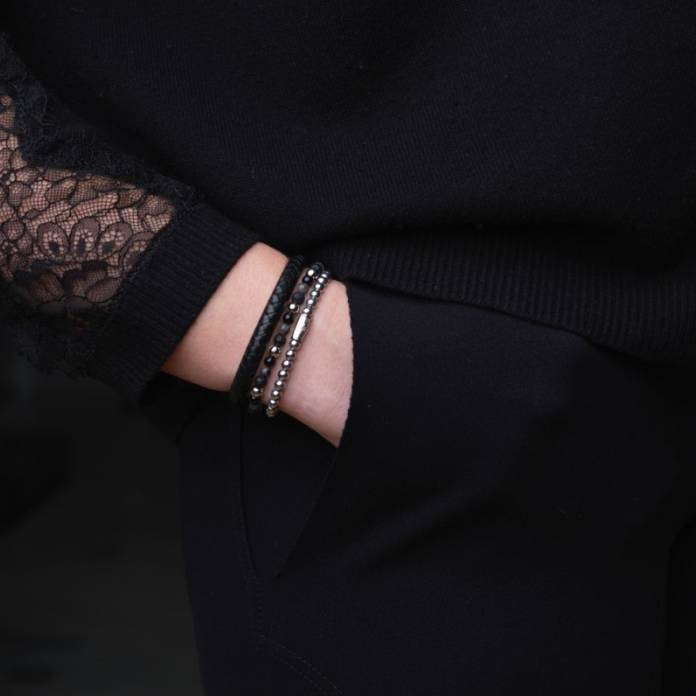 Absolutely Leather - Half Round Braided Black