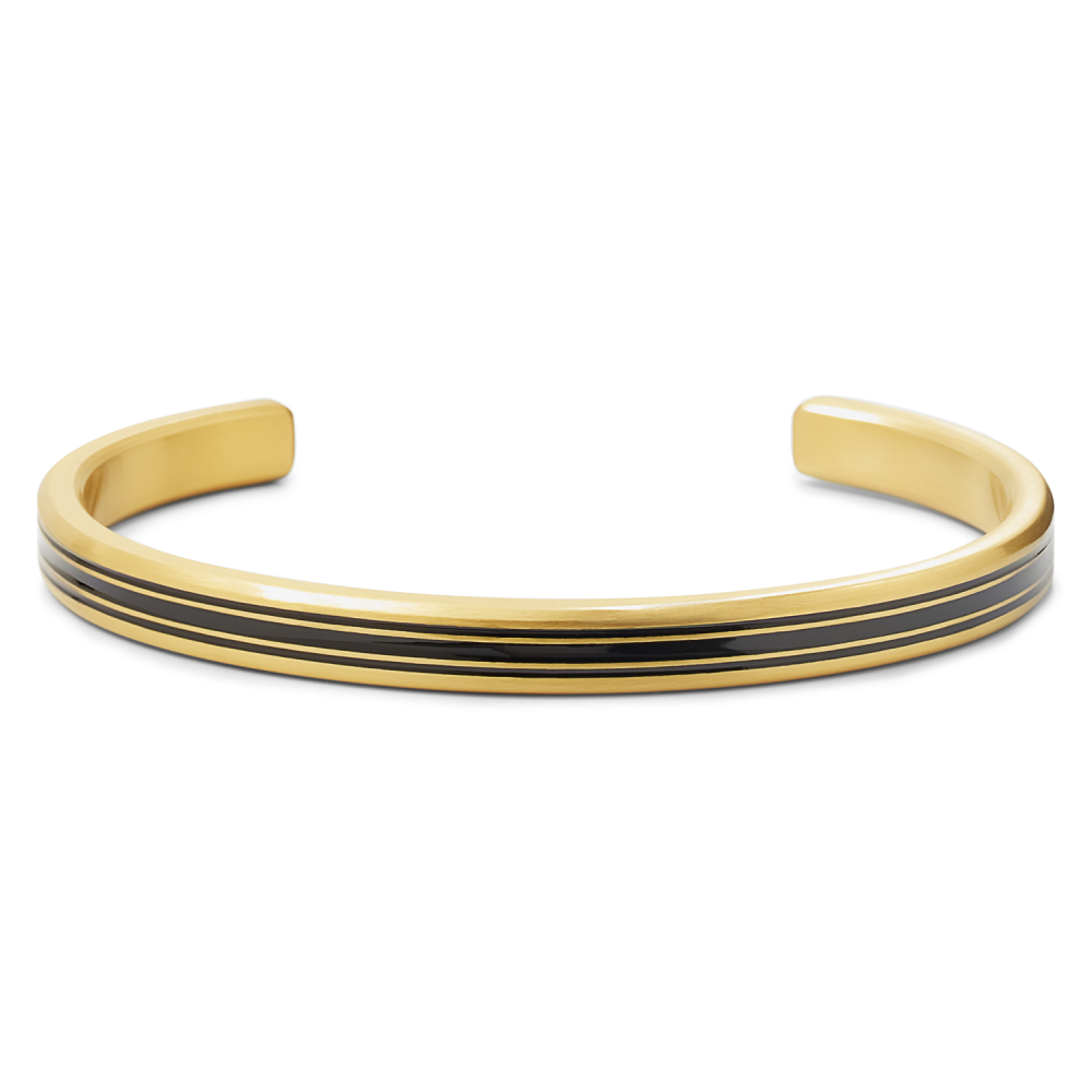 Full Metal Bangle - Bangle Brushed Gold Lines