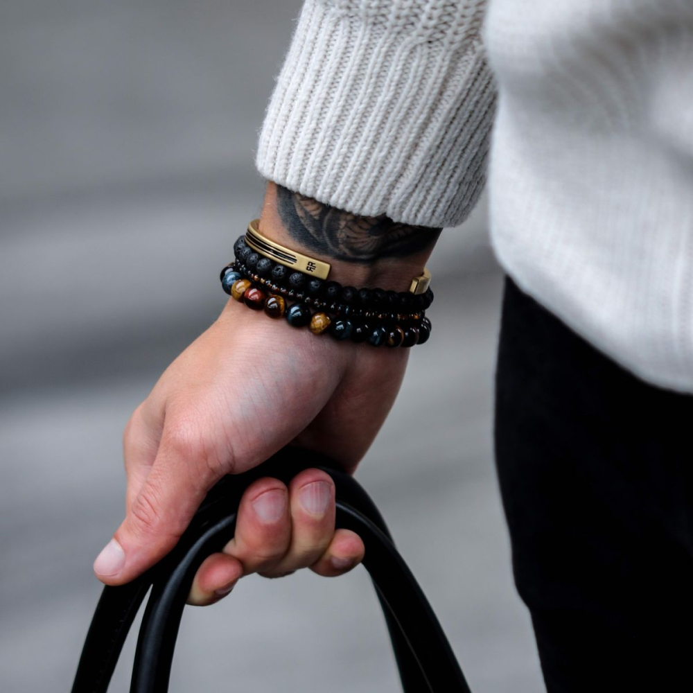 Full Metal Bangle - Bangle Brushed Gold Lines
