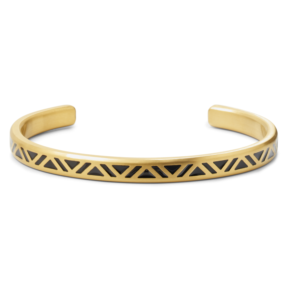 Full Metal Bangle - Bangle Brushed Gold Black Triangle