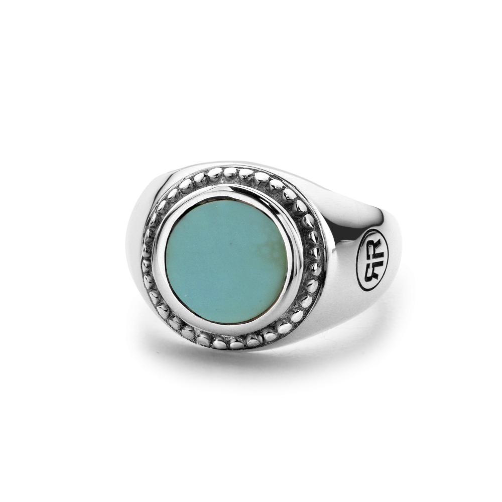 Sterling Silver Rings - Ring Women Round Turquois 