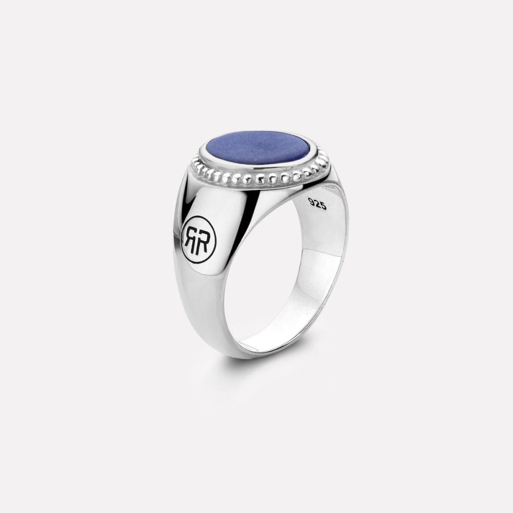 Sterling Silver Rings - Ring Women Oval Lapis Lazuli 
