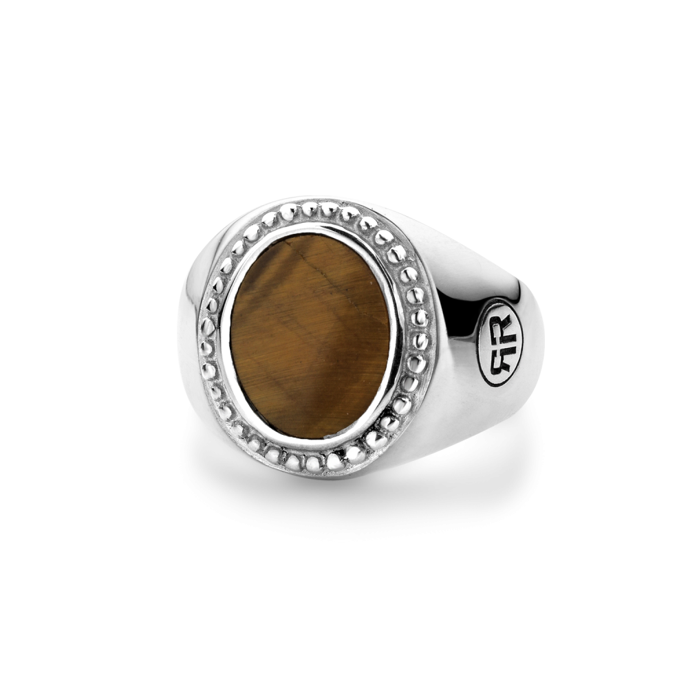 Sterling Silver Rings - Ring Women Oval Tiger Eye 