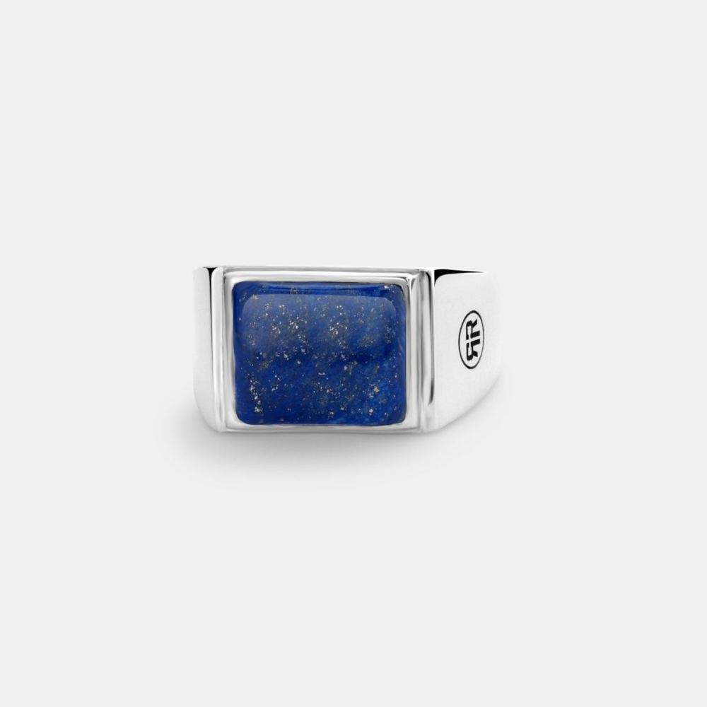 Sterling Silver Rings - Ring Square Lapis Lowneck
