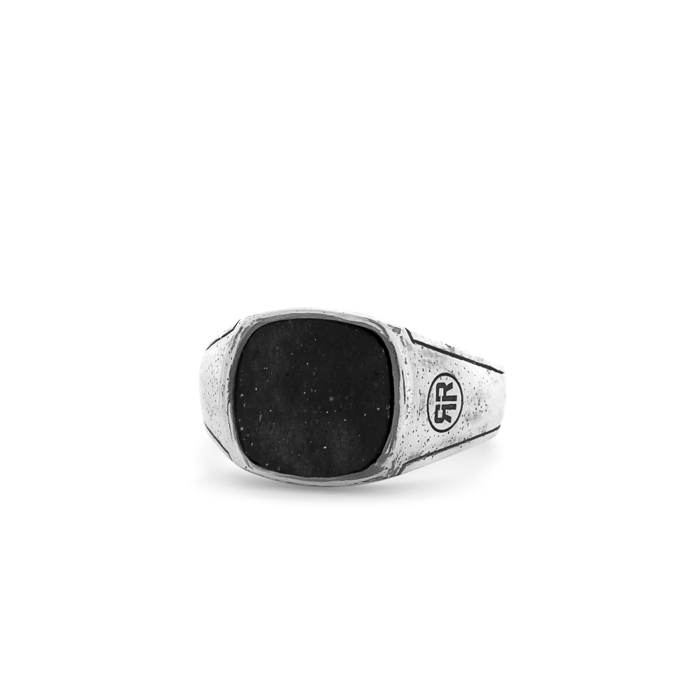 Sterling Silver Rings - Ring Square Vintage Onyx | Rebel & Rose Sterling Silver Rings - Ring Square Vintage Onyx | Rebel & Rose