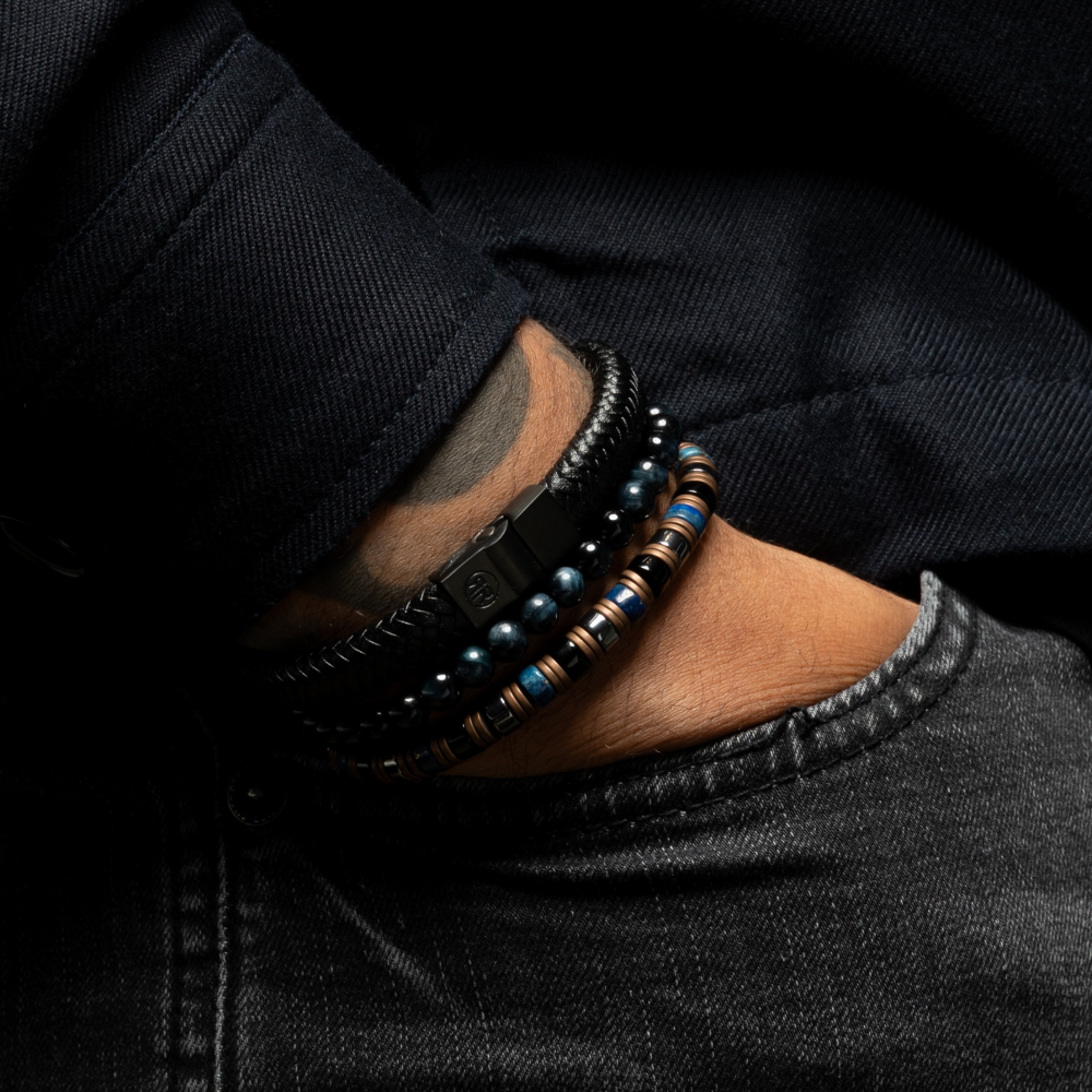 Full Metal Leather - Full Metal Herringbone 9mm Black Black