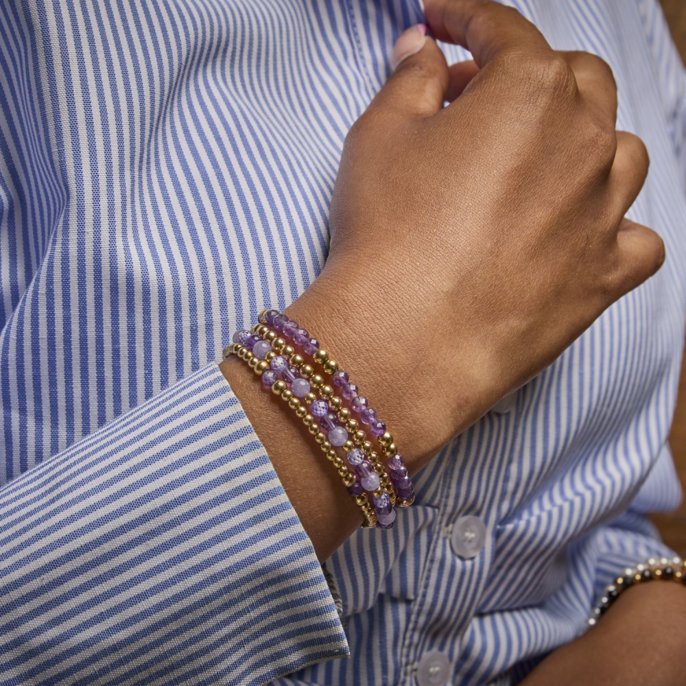 Stones Only - Purple & Yellowgold Glam Rocks - 4mm