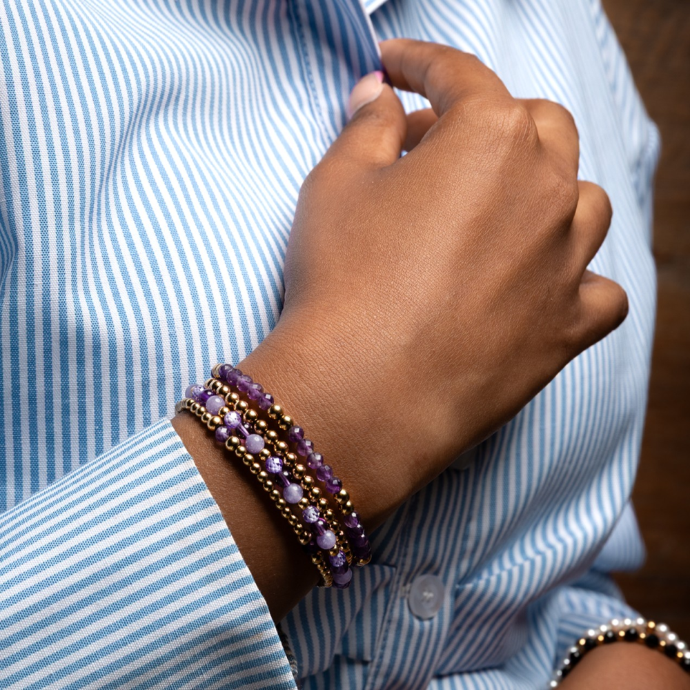 Count Fire Glam Rocks Stones Only - Purple & gold-coloured Glam Rocks - 4mm | Rebel & Rose
