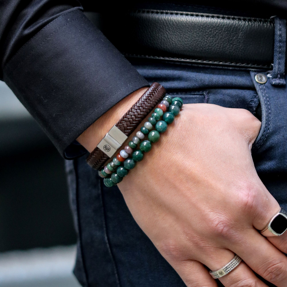 Full Metal Leather - Full Metal Herringbone Brown Matt