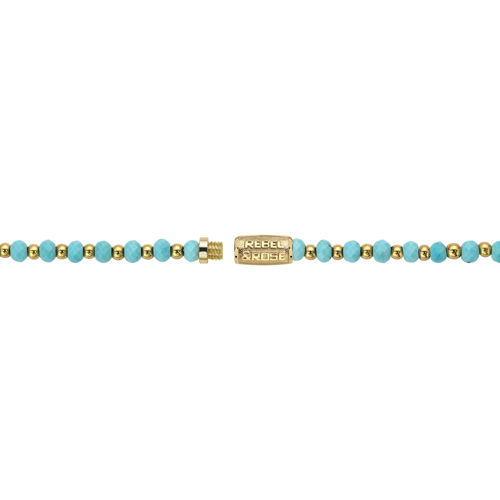 Necklaces - Necklace Mix Turquoise Gold - 4mm