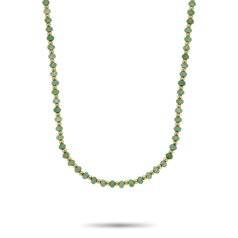 Necklaces - Necklace Mix Green Adventure Gold - 4mm