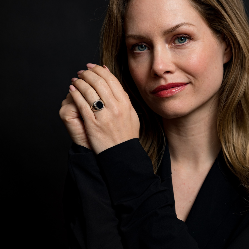 Sterling Silver Rings - Ring Women Oval Onyx 