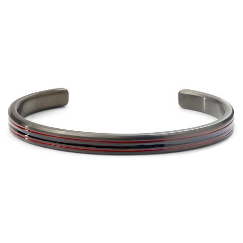 Full Metal Bangle - Bangle Black Red Lines