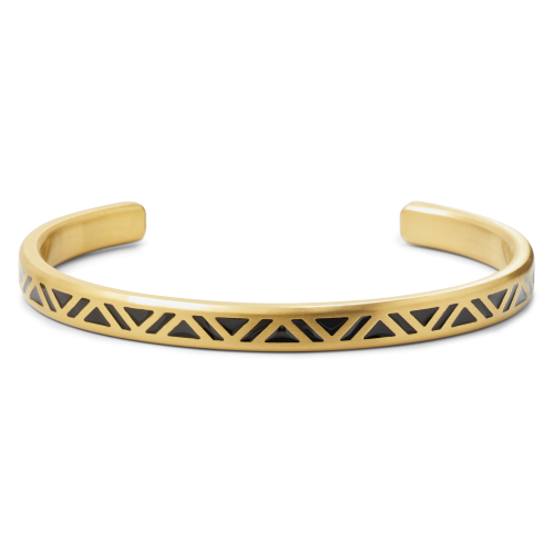 Full Metal Bangle - Bangle Brushed Gold Black Triangle