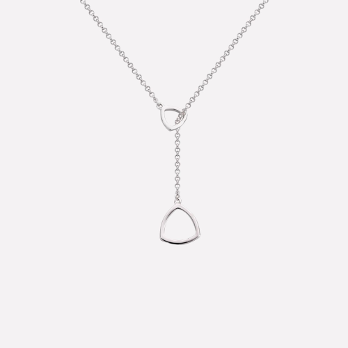 Necklaces - Triangle Love At First Sight Silver