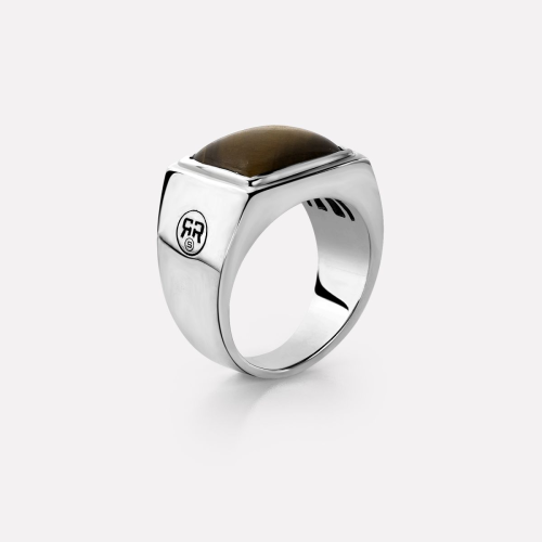 Sterling Silver Rings - Ring Square Tiger