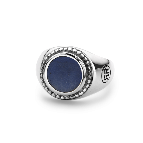 Sterling Silver Rings - Ring Women Round Lapis Lazuli 