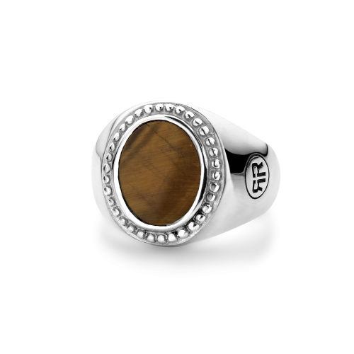 Sterling Silver Rings - Ring Women Oval Tiger Eye 