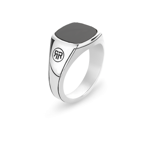Sterling Silver Rings - Ring Square Onyx 