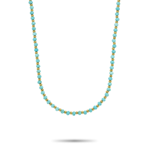 Necklaces - Necklace Mix Turquoise Gold - 4mm