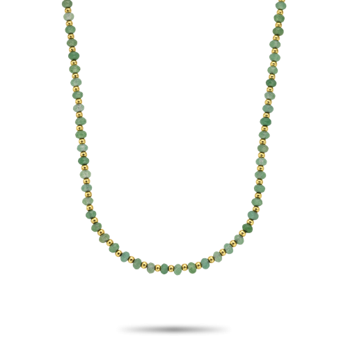 Necklaces - Necklace Mix Green Adventure Gold - 4mm