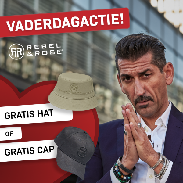 Als je je bestelling aanvult tot 89,00 euro, kan je een gratis cap of hat uitkiezen.